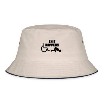 Sometimes you also have bad luck with a wheelchair # - Bucket Hat - ecru/navy - Front