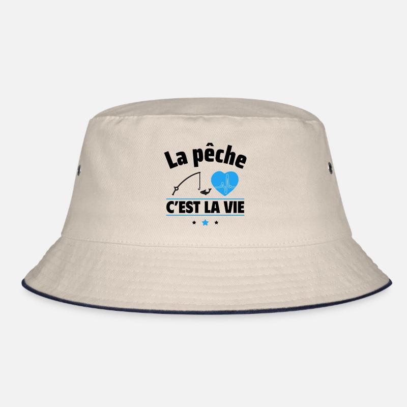 la pêche c est la vie,Pêche,Pêcheur,pêcheur - Bob - blanc cassé/bleu marine