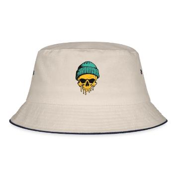 skull - Bucket Hat - ecru/navy - Front