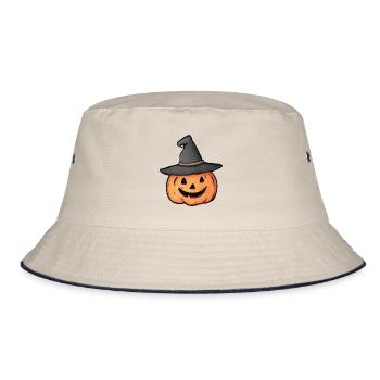 Funny pumpkin for Halloween - Bucket Hat - ecru/navy - Front