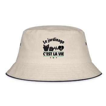 le jardinage c est la vie,jardinie,jardinière - Bob - blanc cassé/bleu marine - Devant