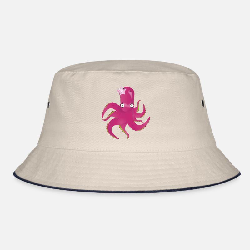 Krake - Bucket Hat - Natur/Navy