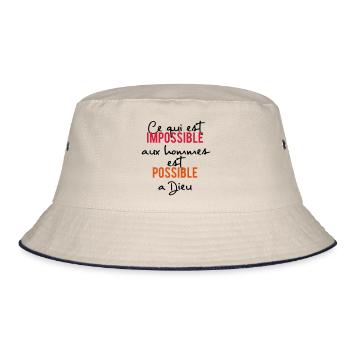 Alles ist möglich für Gott - Bucket Hat - Natur/Navy - Vorne
