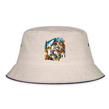 Mediterranean mountain village - Bucket Hat - ecru/navy - Front