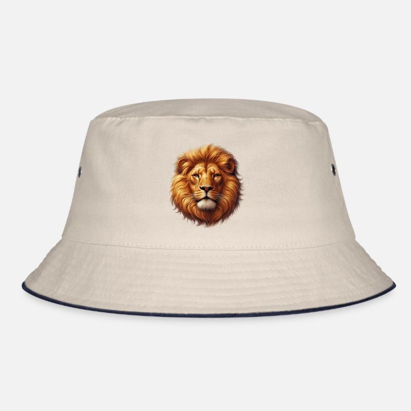 Löwe - Bucket Hat - Natur/Navy