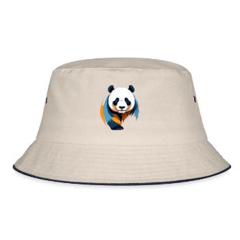 Panda art vectoriel avec des couleurs vives illustration - Bob - blanc cassé/bleu marine - Devant