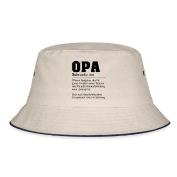 Opa Definition - Bucket Hat - Natur/Navy - Vorne