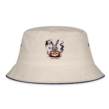 Besessen süß – Gruselhase im Kürbis - Bucket Hat - Natur/Navy - Vorne