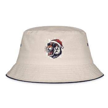 Tiger Christmas Funny - Bucket Hat - ecru/navy - Front