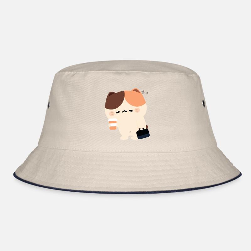 Tired Tortiie Cat Bucket Hat