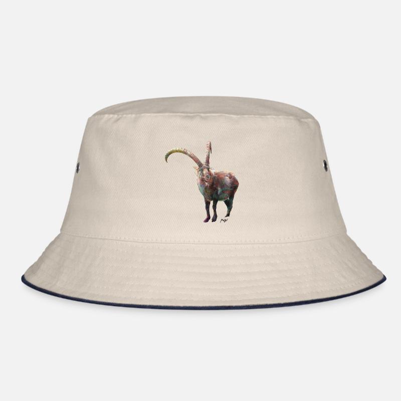 ibex - Bucket Hat - ecru/navy