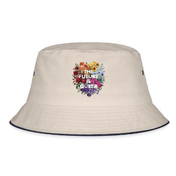 Pride Month LGBT – Die Zukunft ist queer - Bucket Hat - Natur/Navy - Vorne