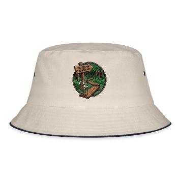 On the wood way - Lustiges Denglisch Design - Bucket Hat - ecru/navy - Front