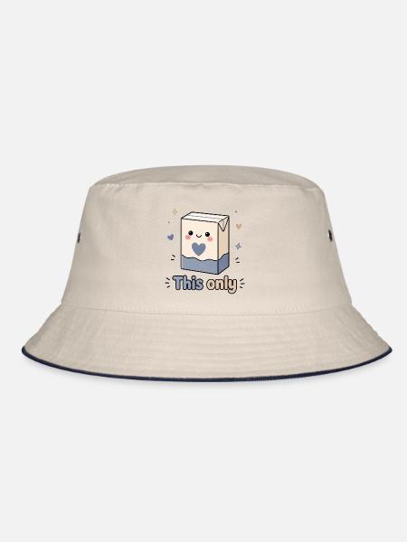 Partnerlook - 2 von 2 - Trinkpäckchen - Bucket Hat - Natur/Navy