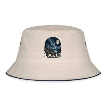 Look Up Astronomie Sternenhimmel - Bucket Hat - Natur/Navy - Vorne