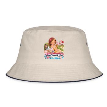 Dänemark Düne Mädchen Strandglück - Bucket Hat - Natur/Navy - Vorne