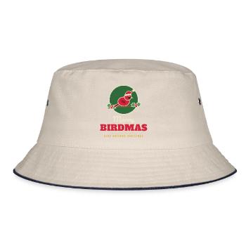 Fröhliche Vogel Kardinal Weihnachtshut Weihnachtsvogel - Bucket Hat - Natur/Navy - Vorne