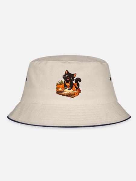 Kürbiskatzenbäcker - Bucket Hat - Natur/Navy