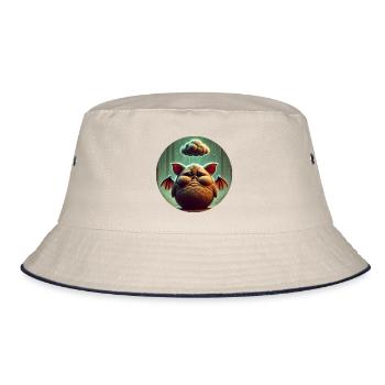 Bat Nocturnal Melancholy - Bucket Hat - ecru/navy - Front