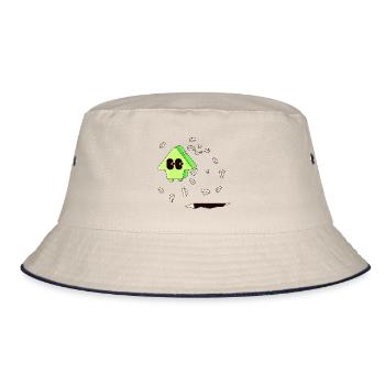 GOING UP - Bucket Hat - ecru/navy - Front