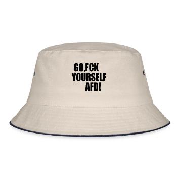 Fck afd go fuck yourself afd - Bucket Hat - Natur/Navy - Vorne