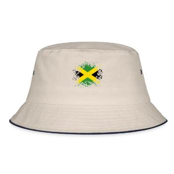 home country roots roots love Jamaica png - Bucket Hat - ecru/navy - Front