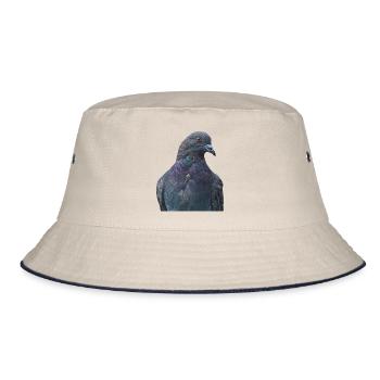 dove pigeon birds voegel poultry fowl - Bucket Hat - ecru/navy - Front
