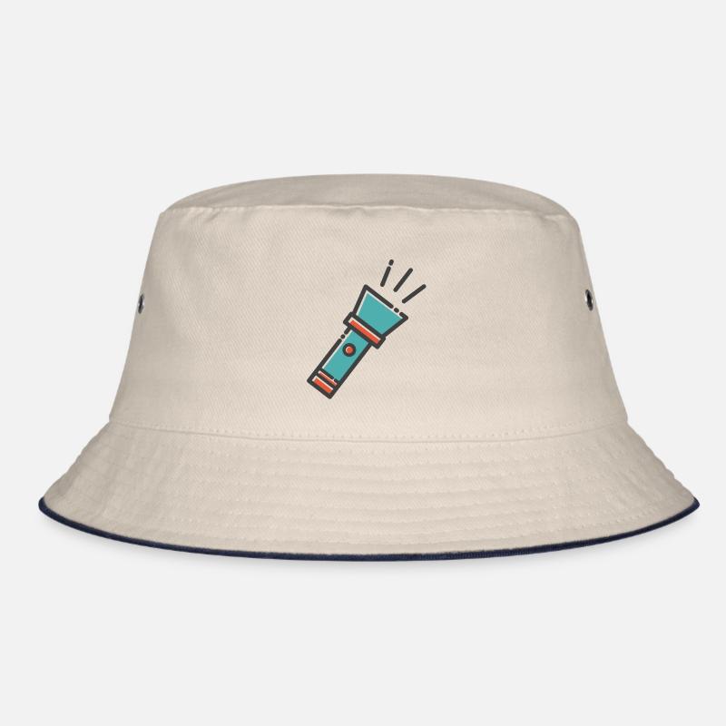 flashlight - Bucket Hat - ecru/navy