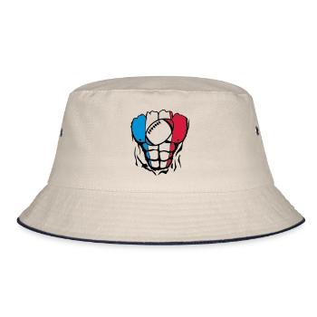 rugby2 france corps muscle drapeau - Bob - blanc cassé/bleu marine - Devant