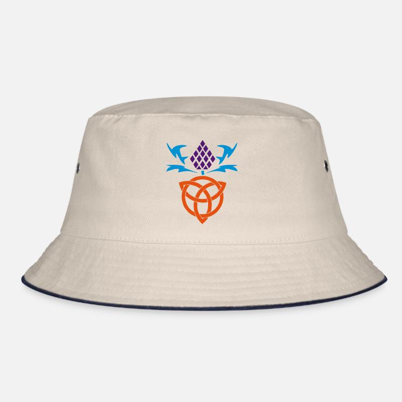 Celtic thistle 3 colour vector Gaelic design Bucket Hat