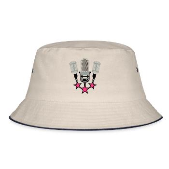 old microphone microphone 20063 - Bucket Hat - ecru/navy - Front