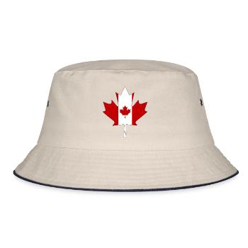 Canada flag as maple leaf with black frame - Bucket Hat - ecru/navy - Front
