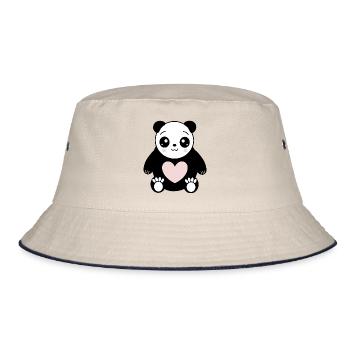 Coeur Panda Ours Cadeaux Saint-Valentin Saint-Valentin - Bob - blanc cassé/bleu marine - Devant