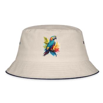 Bunter Papagei - Bucket Hat - Natur/Navy - Vorne