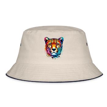 Cheetah - Bucket Hat - ecru/navy - Front