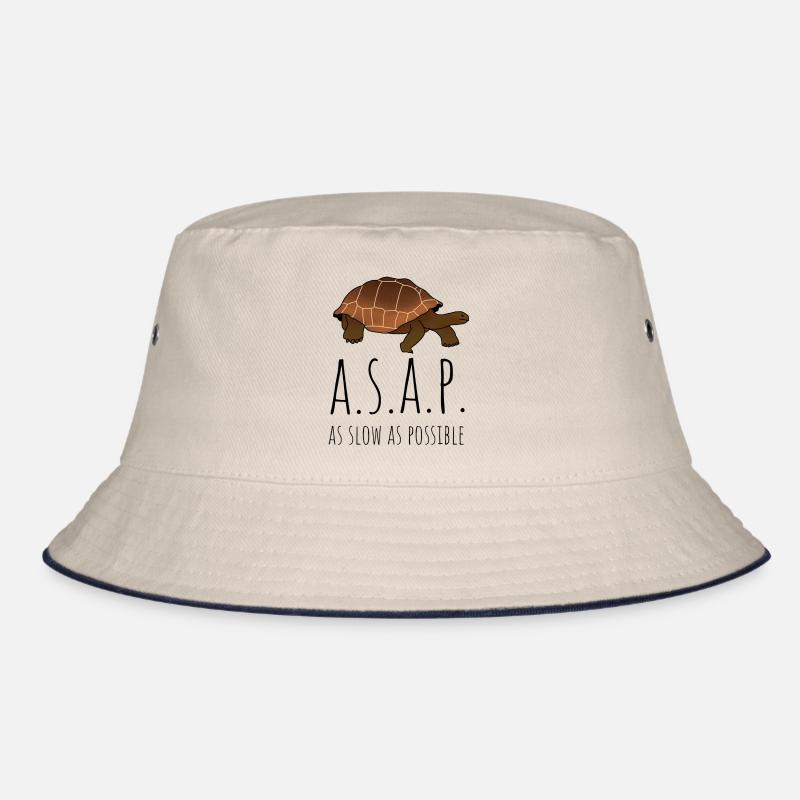 A.S.A.P - as slow as possible Schildkröte - Bucket Hat - Natur/Navy