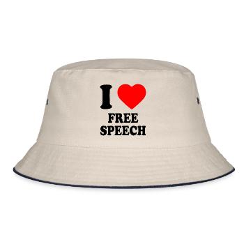 i love free speech - Bob - blanc cassé/bleu marine - Devant