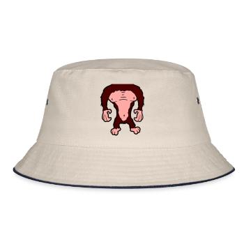 Funny Gorilla Body Headless Halloween Costume - Bucket Hat - ecru/navy - Front