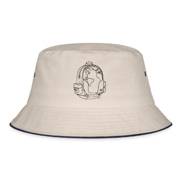 Wanderlust (transparent black) - Bucket Hat - Natur/Navy - Vorne