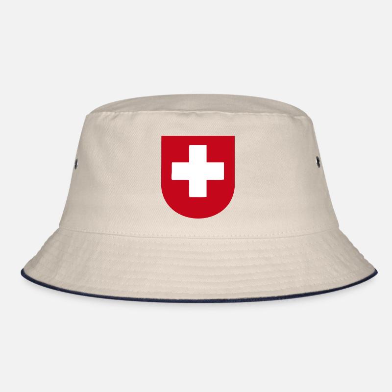 Schweizer Wappen: Stolz und Tradition - Bucket Hat - Natur/Navy