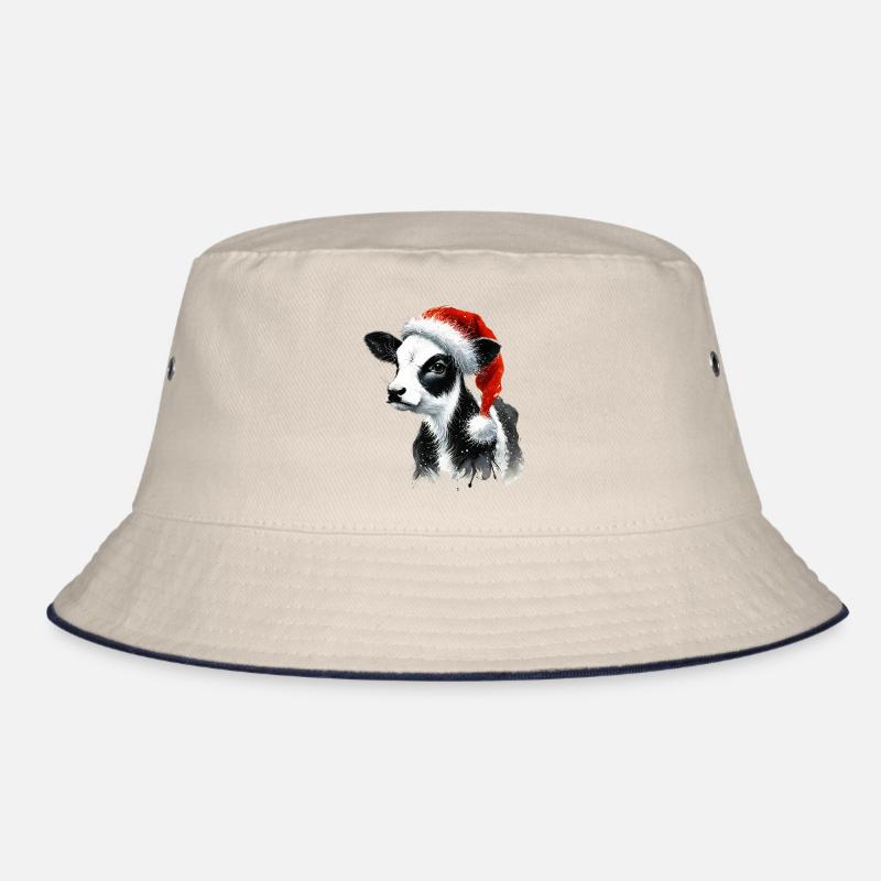 Weihnachtskalb mit Nikolausmütze Bucket Hat