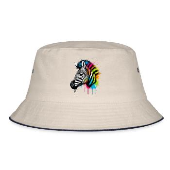 Zebra - Bucket Hat - Natur/Navy - Vorne