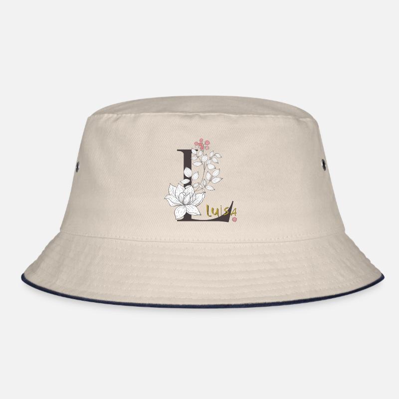 Buchstabe L Luisa - Bucket Hat - Natur/Navy