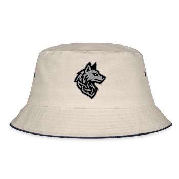 Wolf Head Viking - Bucket Hat - ecru/navy - Front