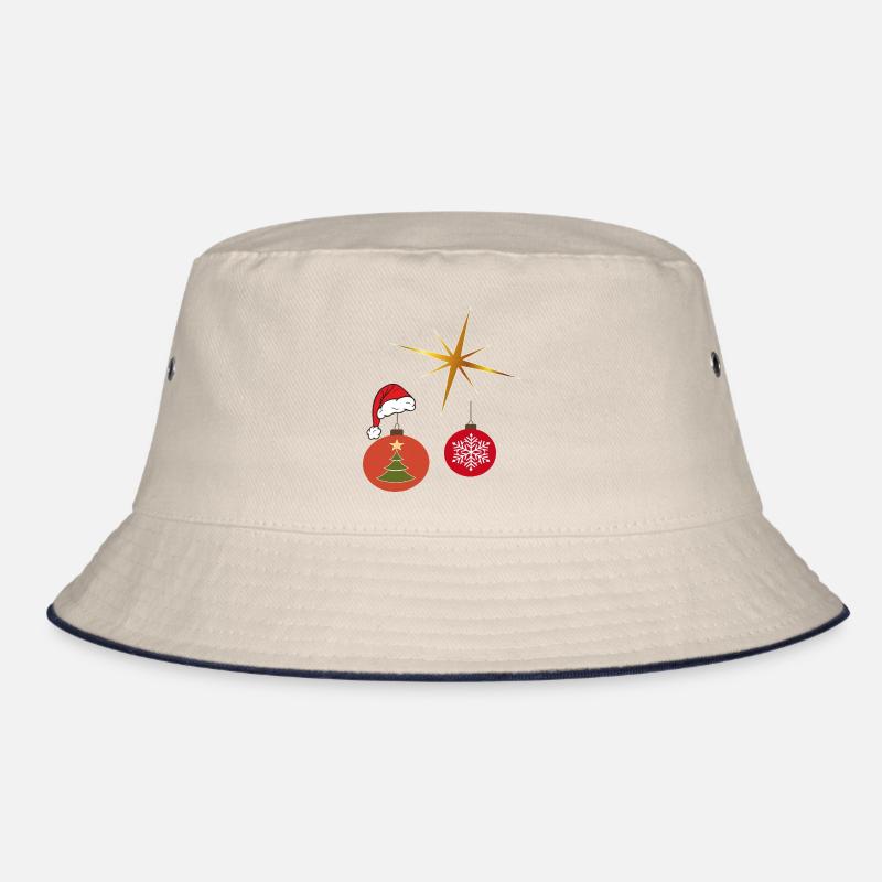 Weihnachtsstern und Weihnachtskugel Bucket Hat