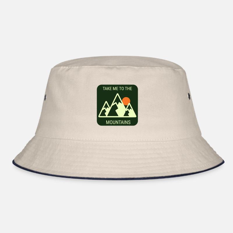 Take Me To The Mountains - Plain Version - Bucket Hat - Natur/Navy