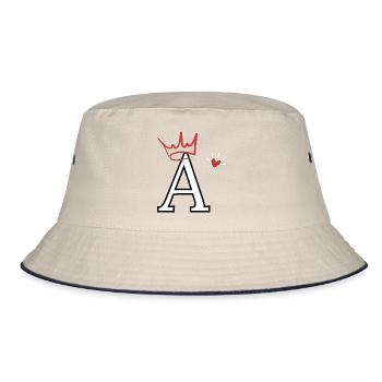 Herzkronen-Brief - Bucket Hat - Natur/Navy - Vorne