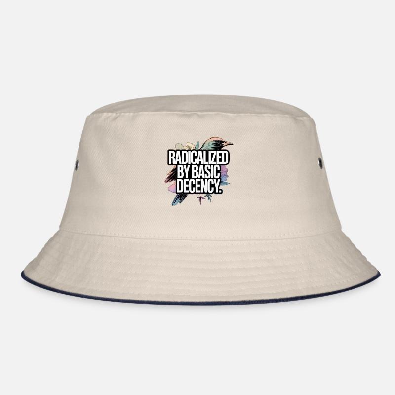 Radicalized by Basic Decency Statement Bucket Hat