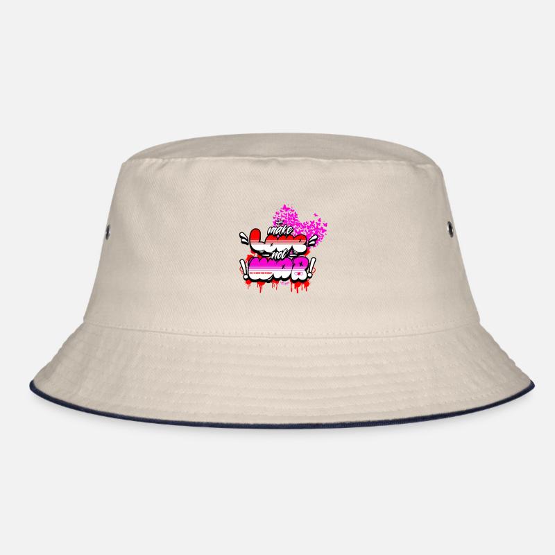 Make Love Not War – Retro Hippie Statement Shirt Bucket Hat