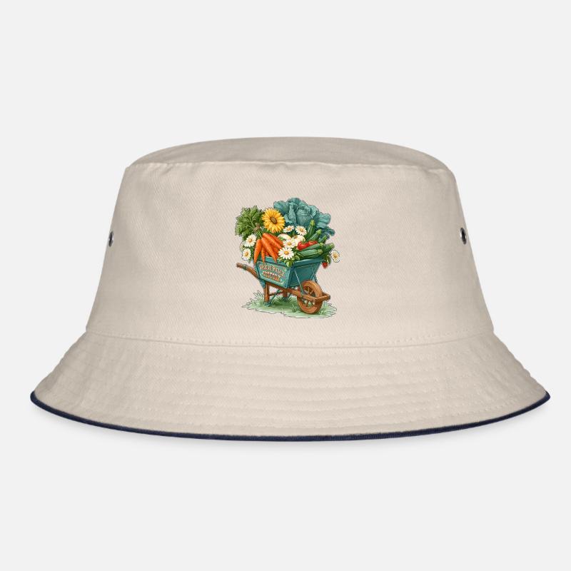 Veggie Patch Victory Garden Wheelbarrow Bucket Hat